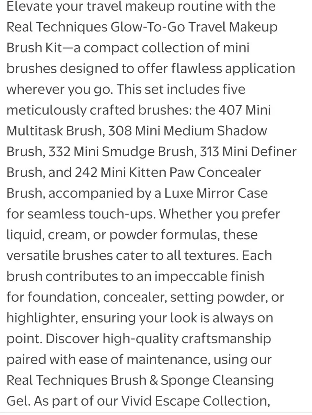 Real Techniques Vivid Escape Glow-To-Go Travel Brush Set